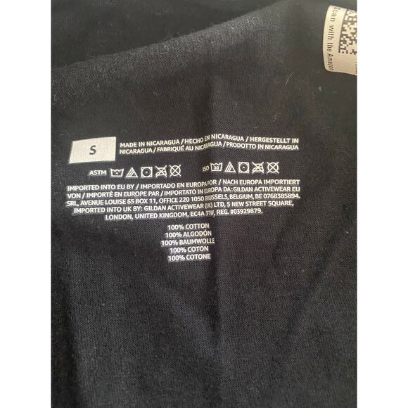 NWT Women's Size Small Black White T-Shirt 'Pretend I'm Adam' Short Sleeve Crew - Picture 3 of 4